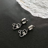 Exquisite Bear Pendant Stainless Steel Earrings For Female With Geometric Design