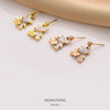 Exquisite Bear Pendant Stainless Steel Earrings For Female With Geometric Design