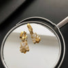 Exquisite Bear Pendant Stainless Steel Earrings For Female With Geometric Design