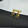 Exquisite Bear Pendant Stainless Steel Earrings For Female With Geometric Design
