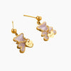 Exquisite Bear Pendant Stainless Steel Earrings For Female With Geometric Design