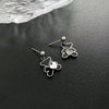 Exquisite Bear Pendant Stainless Steel Earrings For Female With Geometric Design