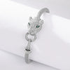 Exquisite Cheetah S925 Silver Microinlaid Zircon Light Luxury Women's Simple Geometric Bracelet