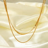 Exquisite Double Layer Stainless Steel Necklace For Women With 18K Gold Plated Vacuum Real Gold Electroplating In Pvd Furnace And Twist Chain Style