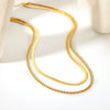 Exquisite Double Layer Stainless Steel Necklace For Women With 18K Gold Plated Vacuum Real Gold Electroplating In Pvd Furnace And Twist Chain Style