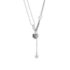 Exquisite Elegant All Match Star Tassel 3D Peach Heart Clavicle Chain Necklace In Cold Style Made Of Titanium Steel With Electroplating Treatment