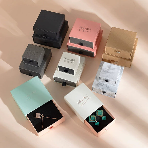 Exquisite Jewelry Packaging Box For Ring Necklace Earrings Bracelet Storage Made Of Paper And Cardboard