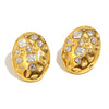 Exquisite Midcentury Style Commuter Earrings Stainless Steel 18K Gold Plated Geometric Oval Women's Earrings With Electroplating