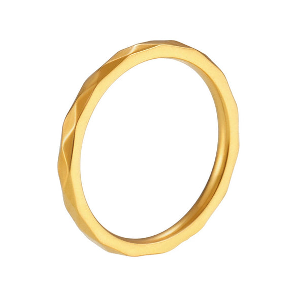 Exquisite Multi Cut Rhomboplaid Stacked Ring For Women Titanium Steel Geometric Shape Electroplating