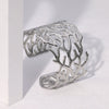 Exquisite Retro Irregular Hollow Wide Exaggerated Stainless Steel Electroplated Open Bracelet For Women