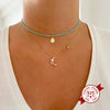 Exquisite S925 Silver Snake Chain Necklace With Inlaid Zircon C Shaped Moon Copper Pendant Geometric Light Luxury Clavicle Jewelry