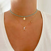 Exquisite S925 Silver Snake Chain Necklace With Inlaid Zircon C Shaped Moon Copper Pendant Geometric Light Luxury Clavicle Jewelry