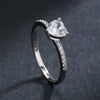 Exquisite S925 Sterling Silver Heart Shaped Zircon Ring For Women With Seiko Craftsmanship