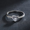 Exquisite S925 Sterling Silver Heart Shaped Zircon Ring For Women With Seiko Craftsmanship