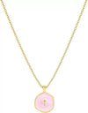 Exquisite Simple Copper Electroplated Cross Necklace With Geometric Pendant For Women In Old Money Style