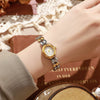 Exquisite Small Women's Bracelet Watch Niche Style Gradient Multicolor With Alloy Strap And Case Round Dial Mineral Reinforced Glass Mirror Single Folding Buckle Spiral Crown