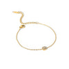 Exquisite Ultra Thin Chain Bracelet With Square Pendant For Women 18K Gold Plated Stainless Steel Geometric Pattern Electroplated