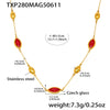 Exquisite Water Drop Glass Stone Clavicle Chain Stainless Steel Bread Edge Necklace 18K Gold Plated For Women Geometric Pattern