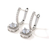 Exquisite Women's Copper Micro Pave Zircon Geometric Square Earrings Versatile Fashion Jewelry