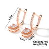 Exquisite Women's Copper Micro Pave Zircon Geometric Square Earrings Versatile Fashion Jewelry