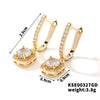 Exquisite Women's Copper Micro Pave Zircon Geometric Square Earrings Versatile Fashion Jewelry