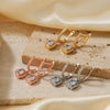 Exquisite Women's Copper Micro Pave Zircon Geometric Square Earrings Versatile Fashion Jewelry