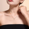 Exquisite Zircon Titanium Steel Ring Bracelet Necklace Set 18K Gold Plated Little Fragrance Style Electroplated