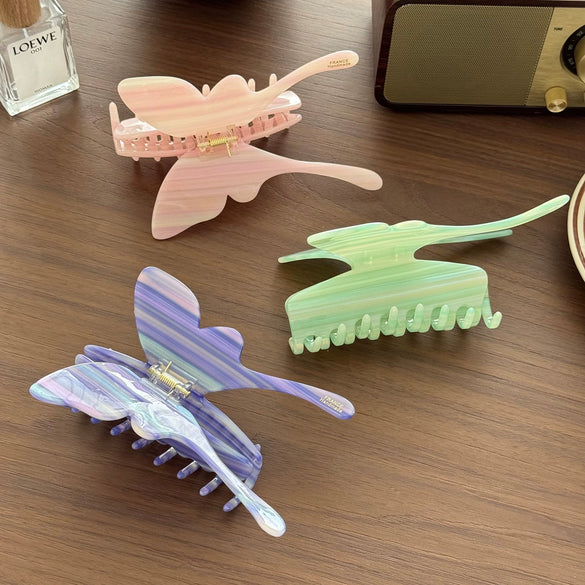 Extra Large Acetate Handmade Claw Clip With 3D Butterfly Design High End Luxury Hairpin For Women