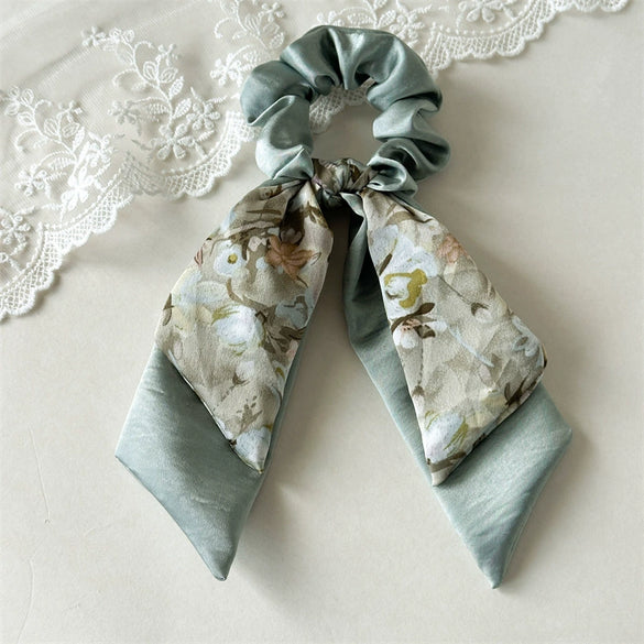 Fabric Doublelayer Butterfly Step Knot Pony Tail Ribbon Hair Ring Handmade Headwear For Women