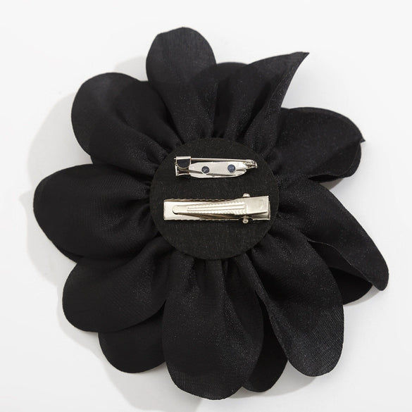 Fabric Flower Handmade Brooch And Duck Bill Clip For Women