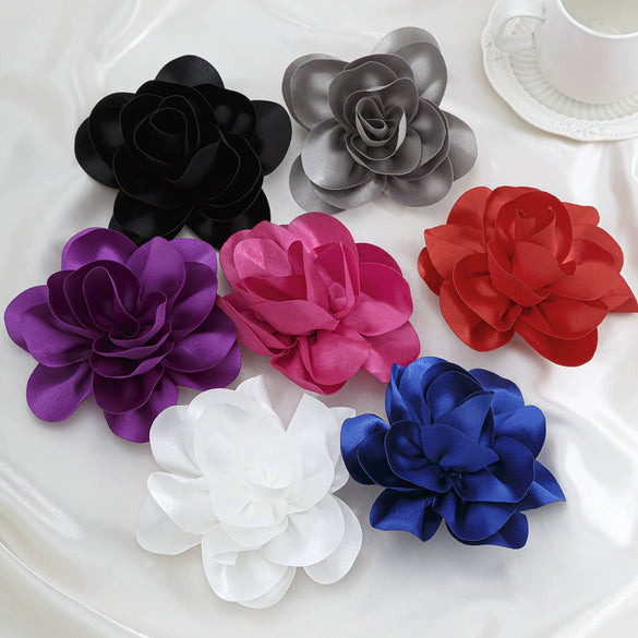 Fabric Flower Handmade Brooch And Duck Bill Clip For Women