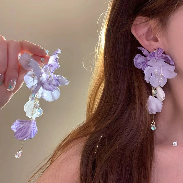 Fabric Flower Handmade Women's Earrings