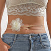 Fabric Flower Lace Ghost Flower Necklace With Geometric Design For Women