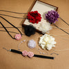 Fabric Flower Lace Ghost Flower Necklace With Geometric Design For Women