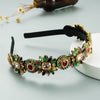Fabric Hairband Inlaid With Glass Diamond Flower Fashion Ol Style Women's Hair Accessory