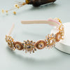Fabric Hairband Inlaid With Glass Diamond Flower Fashion Ol Style Women's Hair Accessory