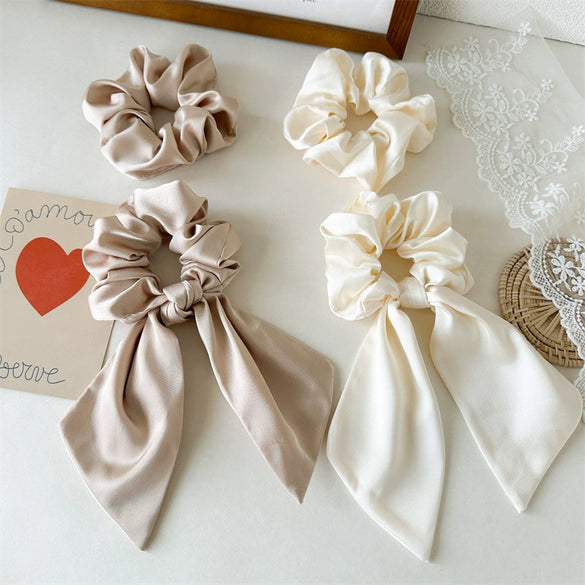 Fabric Handmade Elegant High Elasticity Pony Tail Ribbon Hair Ring Butterfly Hair Rope