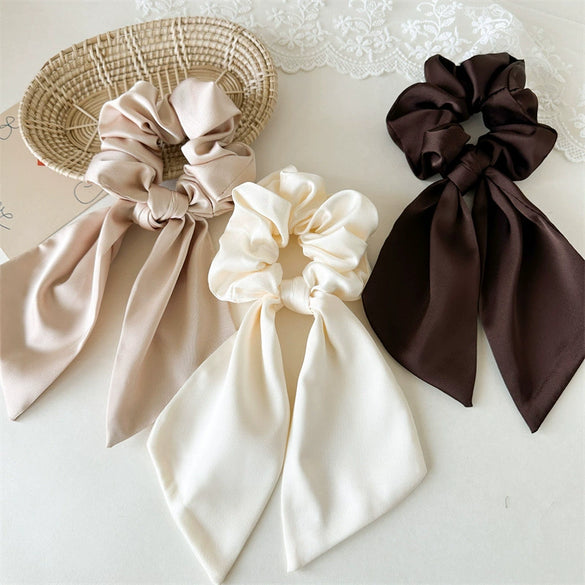 Fabric Handmade Elegant High Elasticity Pony Tail Ribbon Hair Ring Butterfly Hair Rope