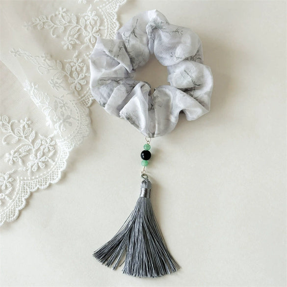 Fabric Handmade Hair Ring With Floral Pattern