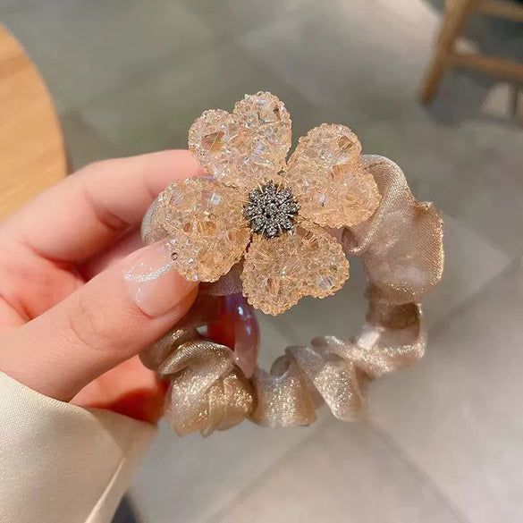 Fabric Handmade High Elastic Hair Band With Plants Flowers Style