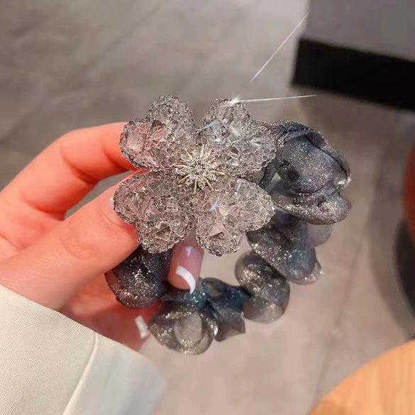 Fabric Handmade High Elastic Hair Band With Plants Flowers Style