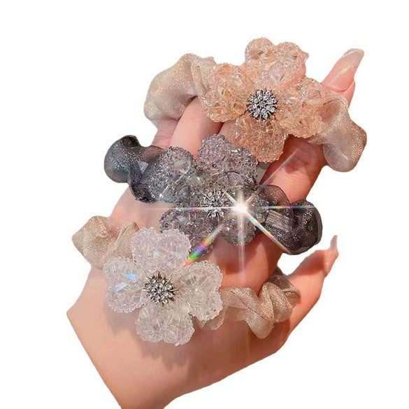 Fabric Handmade High Elastic Hair Band With Plants Flowers Style