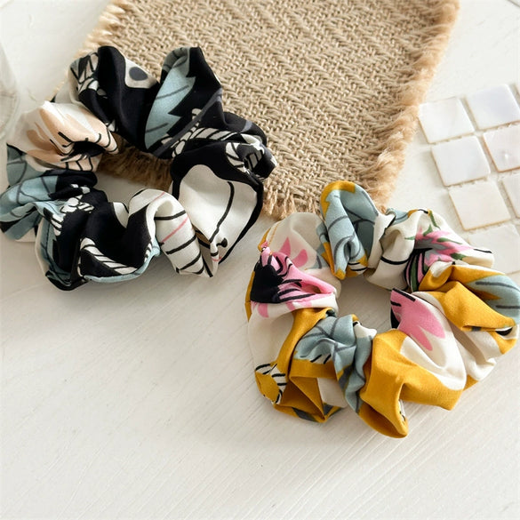 Fabric Handmade High Elastic Tricolor Striped Hair Ring Hair Accessories For Women