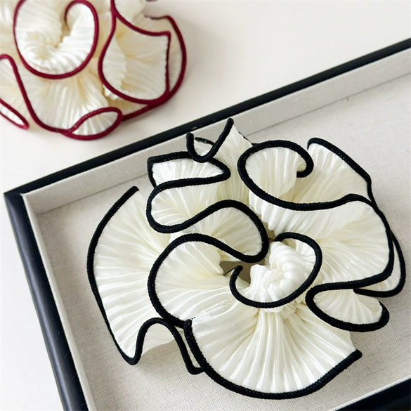 Fabric Handmade High Elasticity Pleated Ruffle Scrunchie For Women