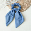 Fabric Handmade Striped Doublesided Bow Hair Tie For Women