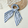 Fabric Handmade Striped Doublesided Bow Hair Tie For Women