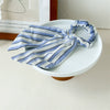 Fabric Handmade Striped Doublesided Bow Hair Tie For Women