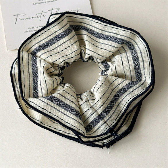 Fabric Handmade Striped Hair Ring For Female As Hair Accessories
