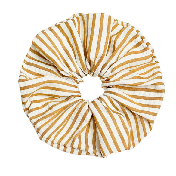 Fabric Handmade Striped Scrunchie Hair Accessory For Ponytail And Hair Bun