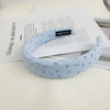 Fabric Handmade Women's Blue Bow Headband